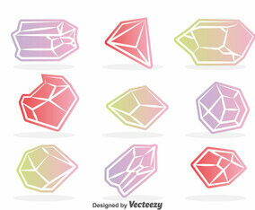 Colorful Crystal Vector Set