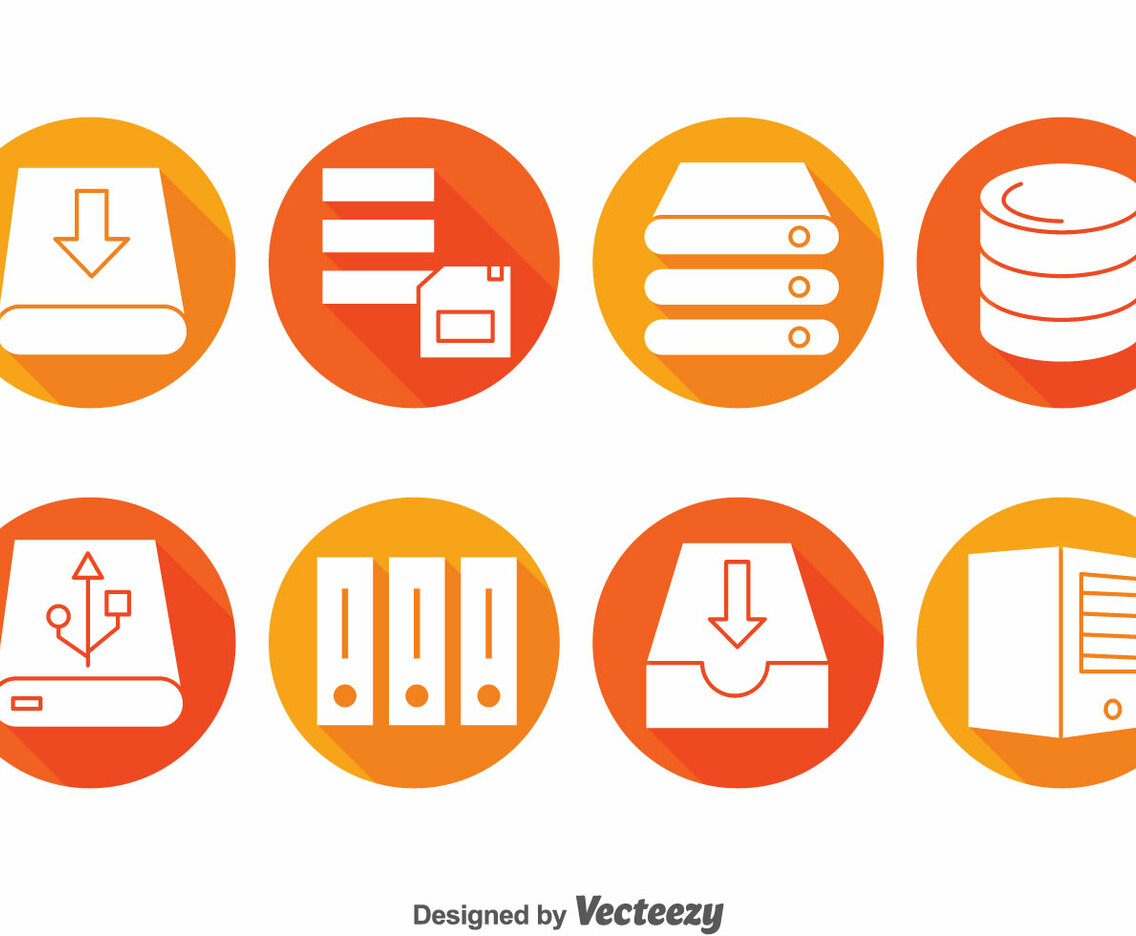 Server Rack Circle Icons
