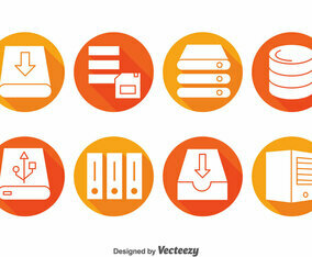 Server Rack Circle Icons
