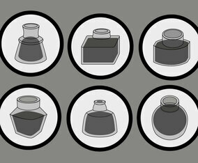 Simple Black Ink Pot Vector