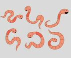 Cute Earthworms Vector