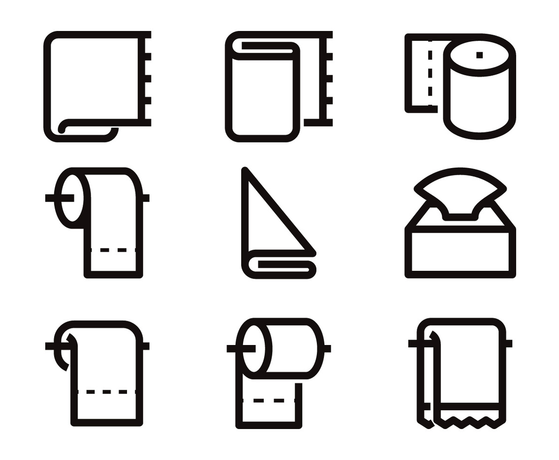 Toilet Paper Line Icon Vectors