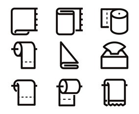Toilet Paper Line Icon Vectors
