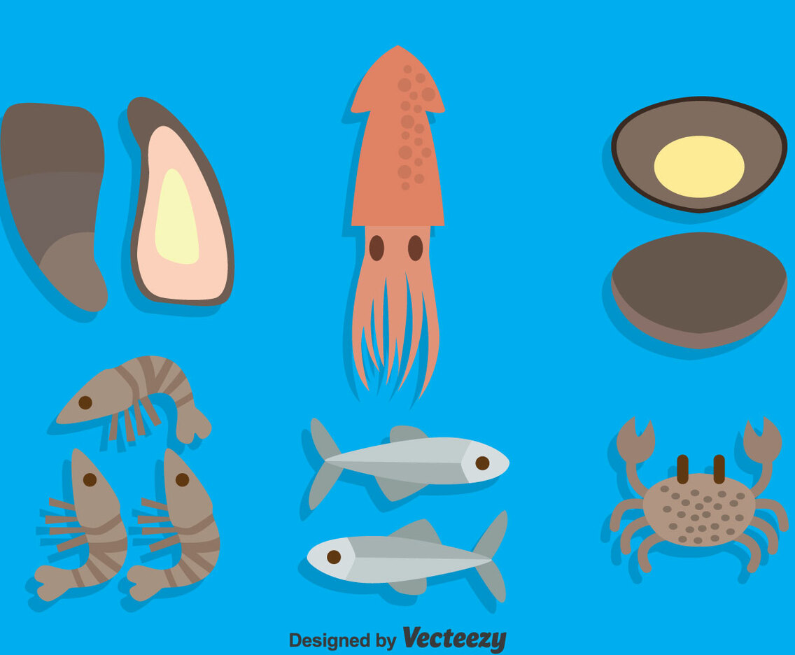Seafood Collection Vector