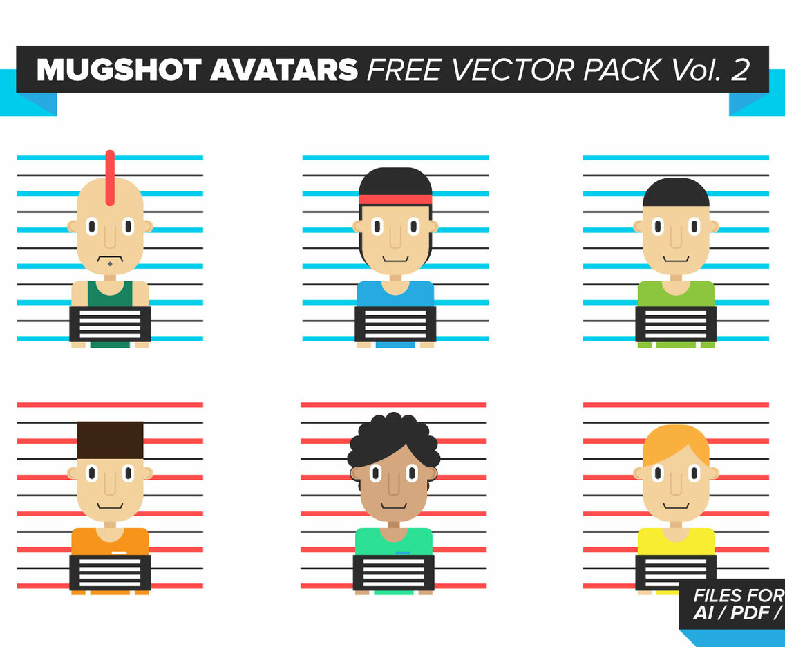Mugshot Avatars Free Vector Pack Vol. 2