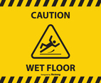 Free Caution Wet Floor Vector Background