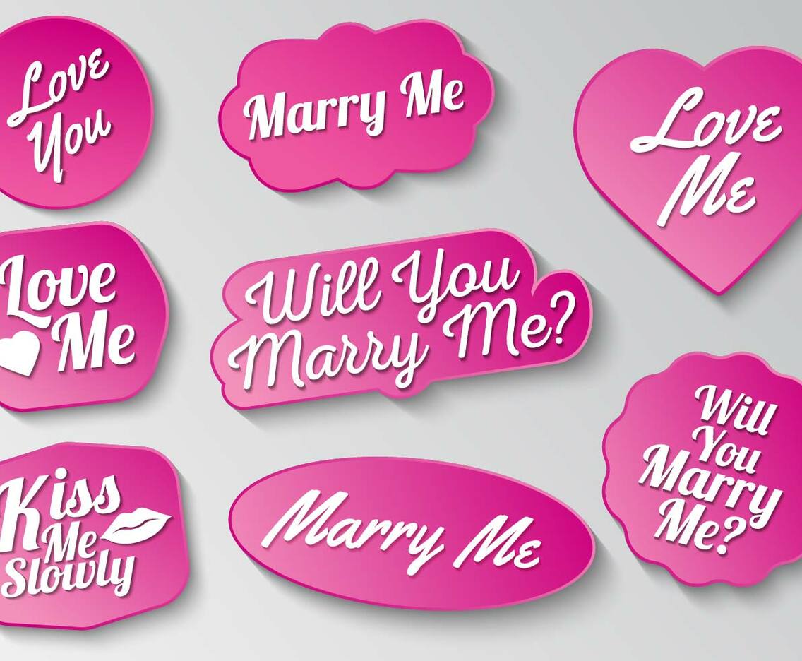 Free Marry Me Sign Typography Vector