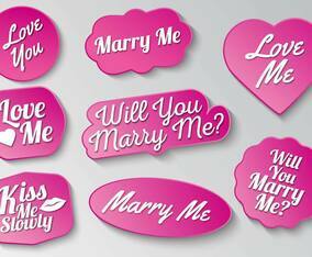 Free Marry Me Sign Typography Vector