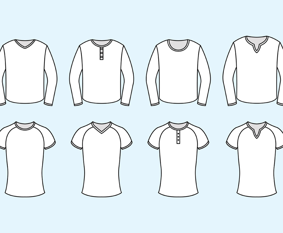Set Of Raglan Vector
