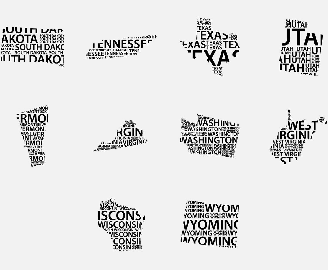 America Word Map Set