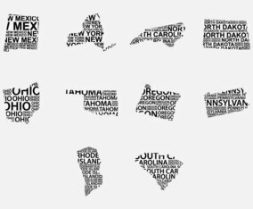 America Word Map Set 5