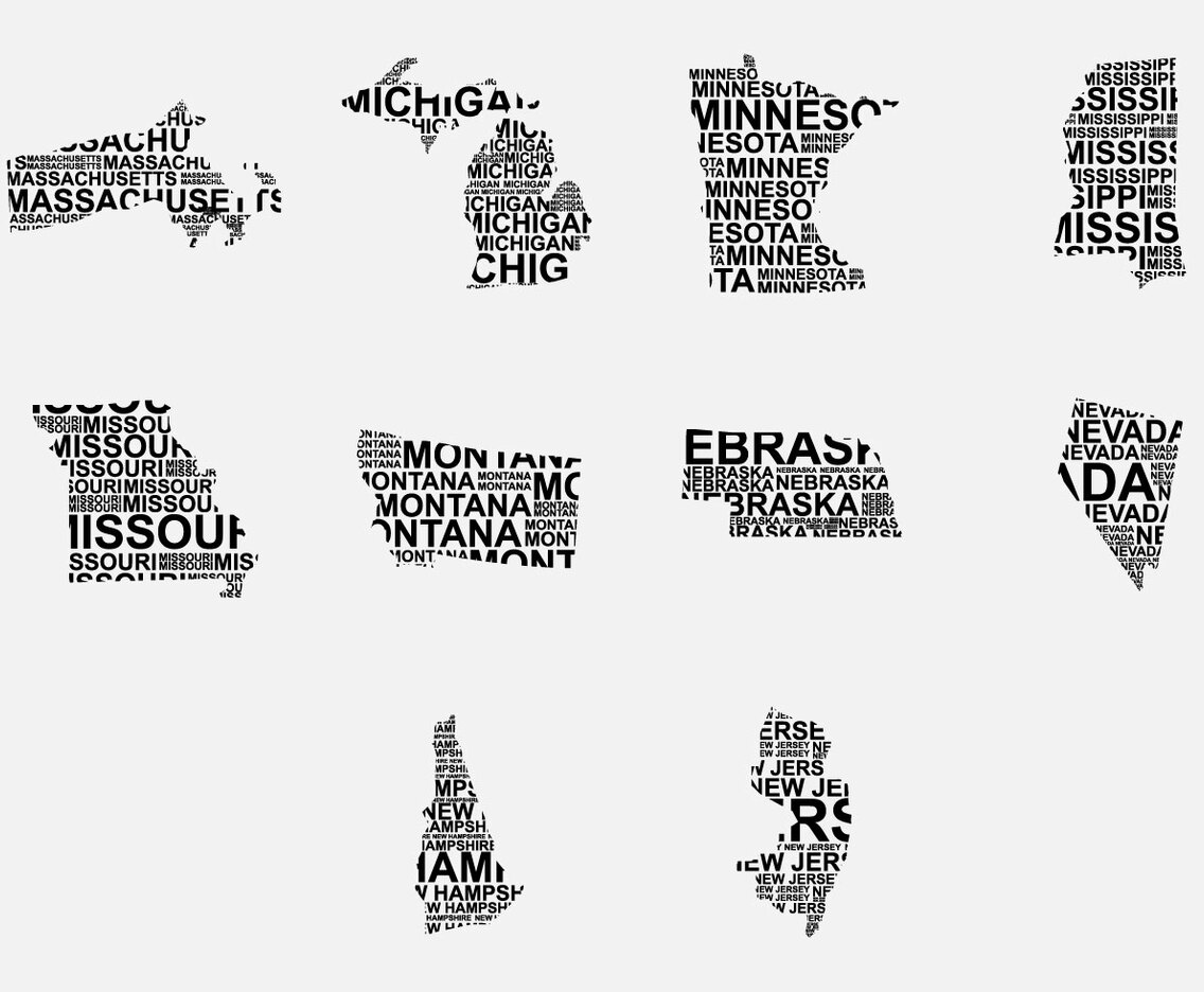 America Word Map Set 4