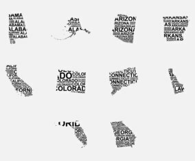 America Word Map Set 3
