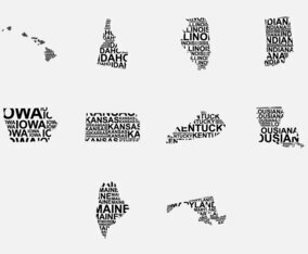 America Word Map Set 2