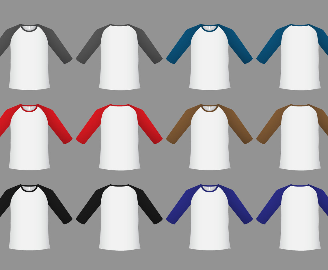Free Raglan T-shirt Template Vector