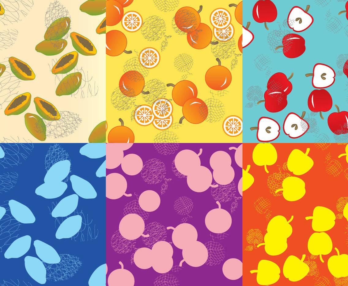 Crosshatch Fruits Background