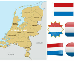 Netherlands Map And Flags