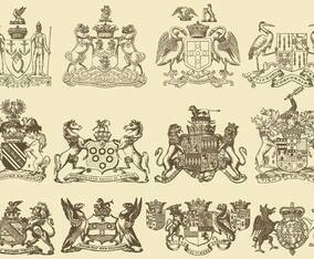 Heraldics With Rampant Animals