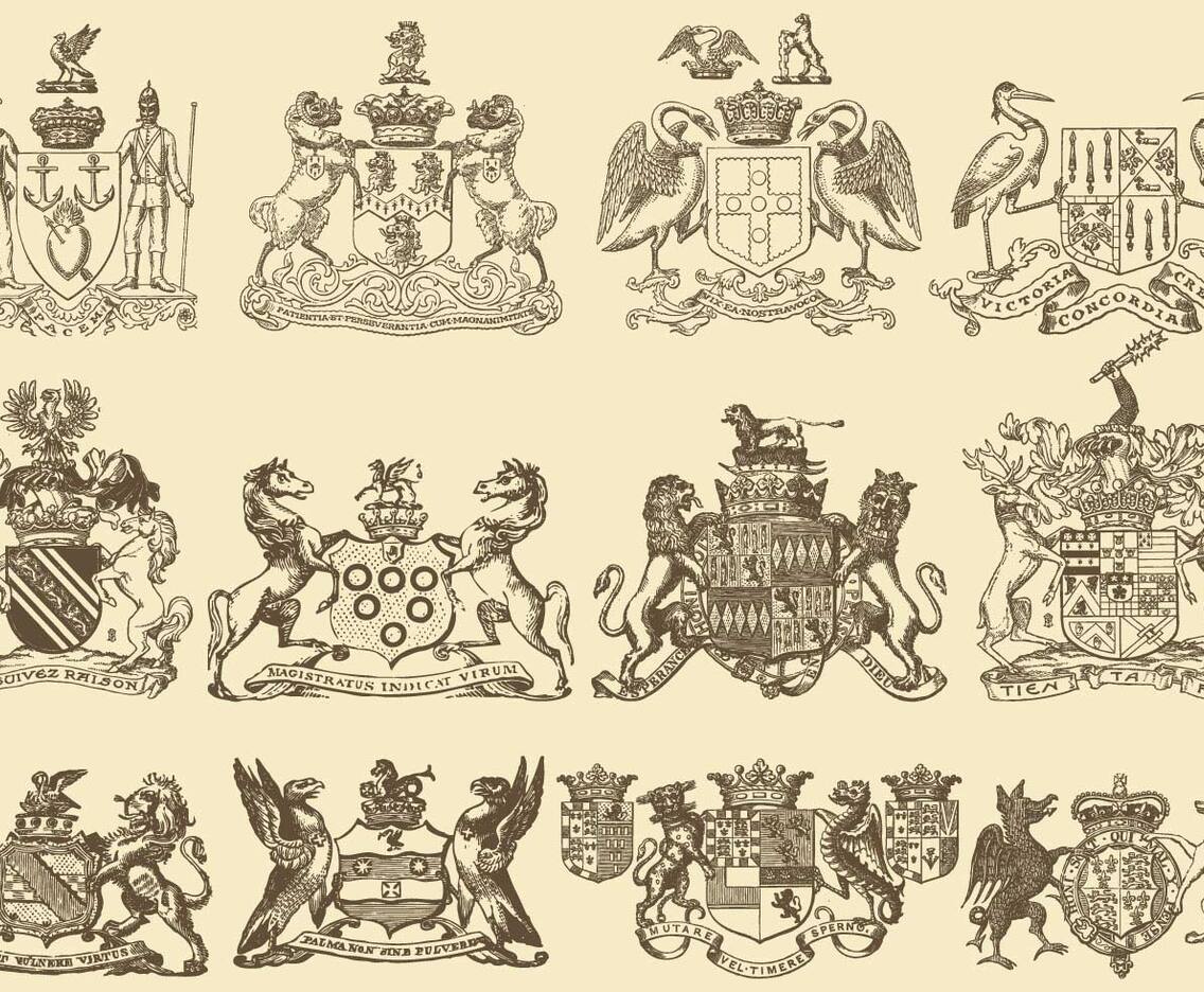 Heraldics With Rampant Animals