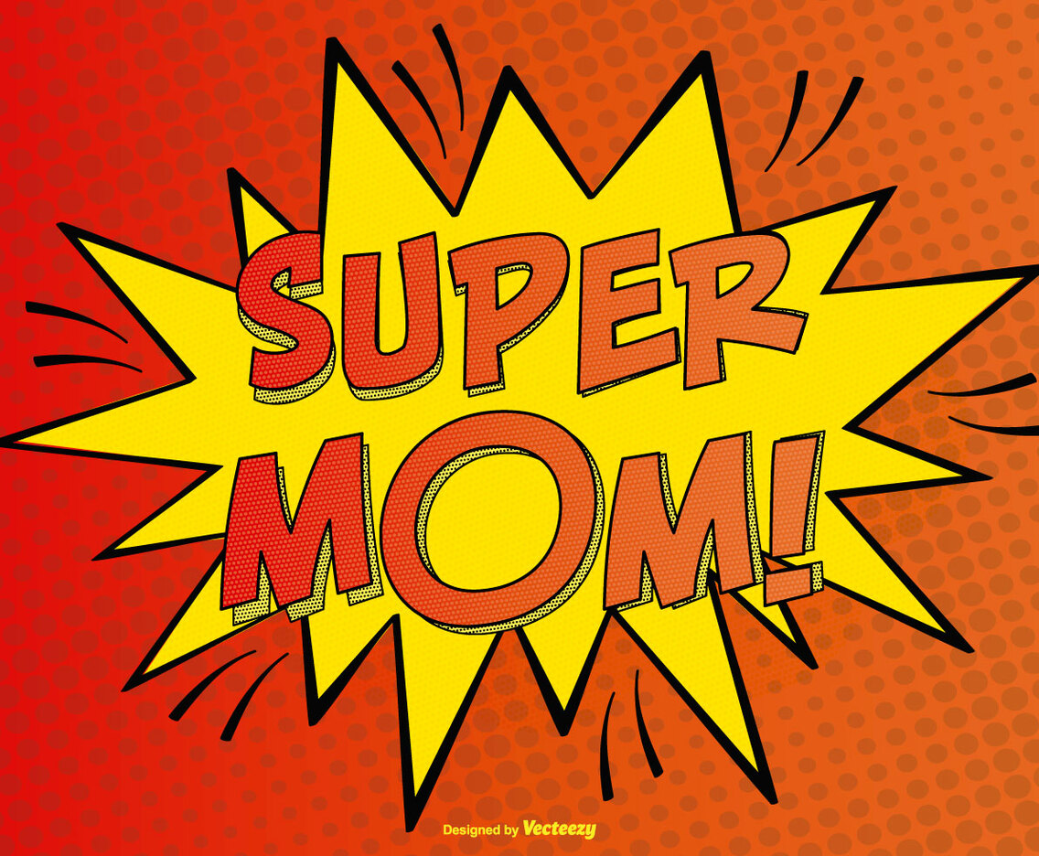Comic Super Mom Illustration