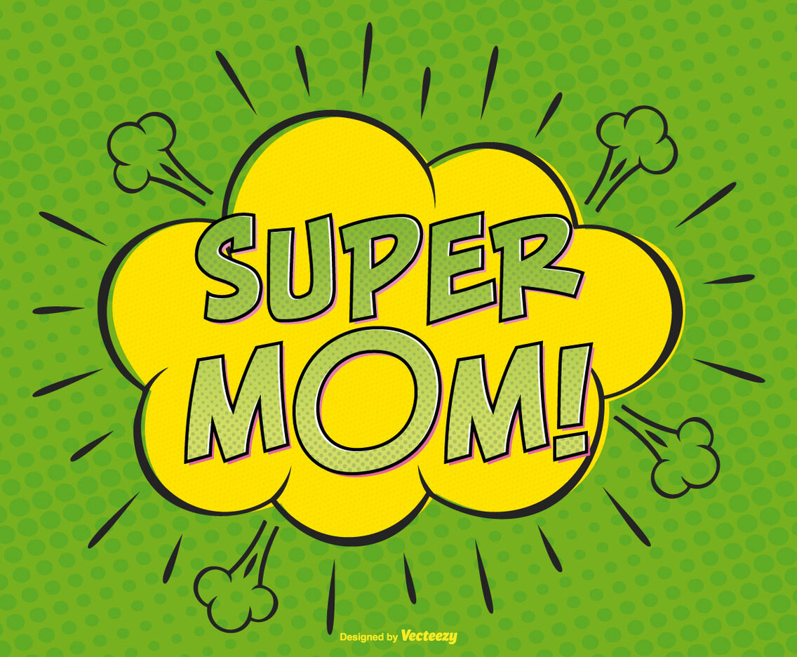 Comic Super Mom Illutytration