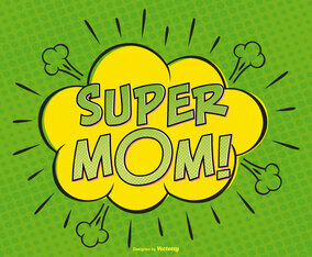 Comic Super Mom Illutytration