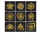 Free Various Shapes of Yellow Gold Neon Star Vector