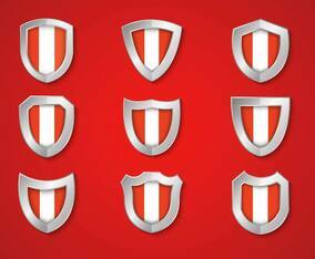 Free Peru Flag in Shield Vector