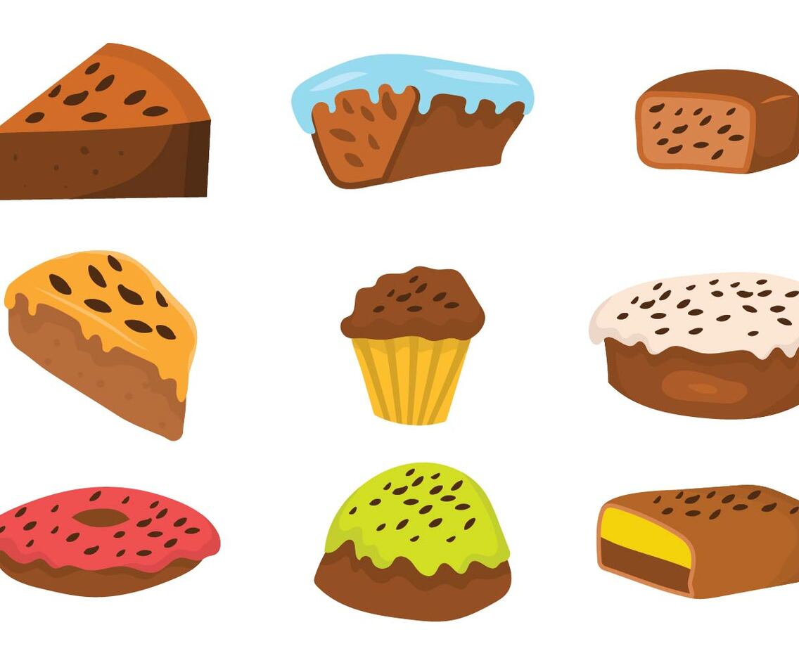 Free Raisins Cake Vector Set