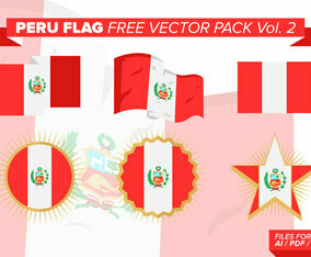 Peru Flag Free Vector Pack Vol. 2