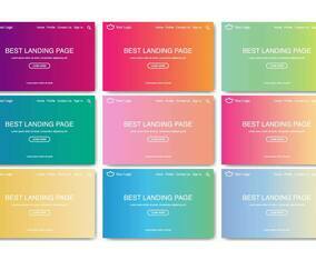 Free Landing Page Web Kit Linear Gradient Vector