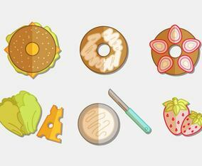 Bagel Flat Icon Set