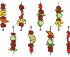 Hand Drawn Brochette Set