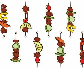 Hand Drawn Brochette Set
