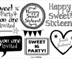Cute Sweet 16 Drawn Lables