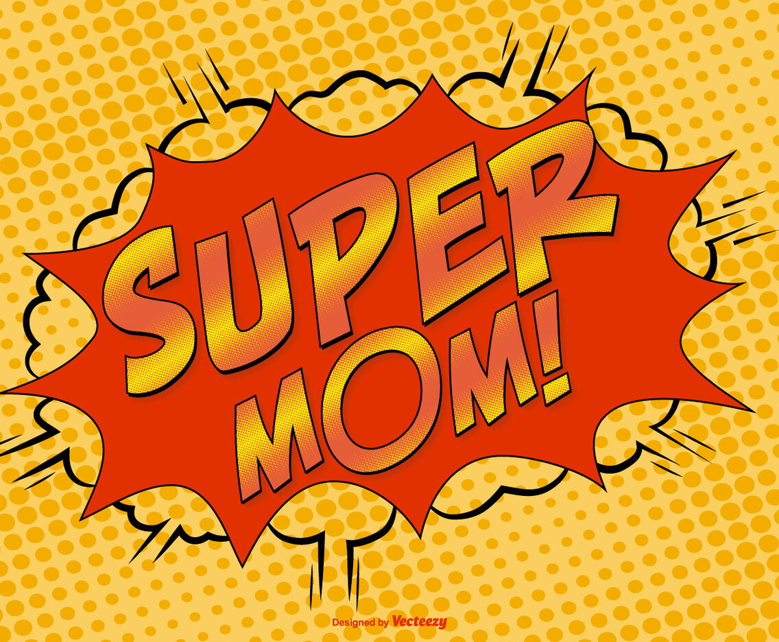 Comic Style Super Mom Illustration