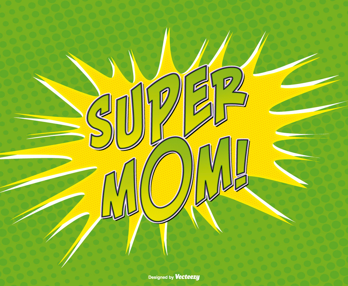 Comic Style Super Mom Illustration