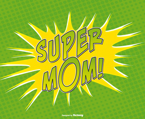 Comic Style Super Mom Illustration