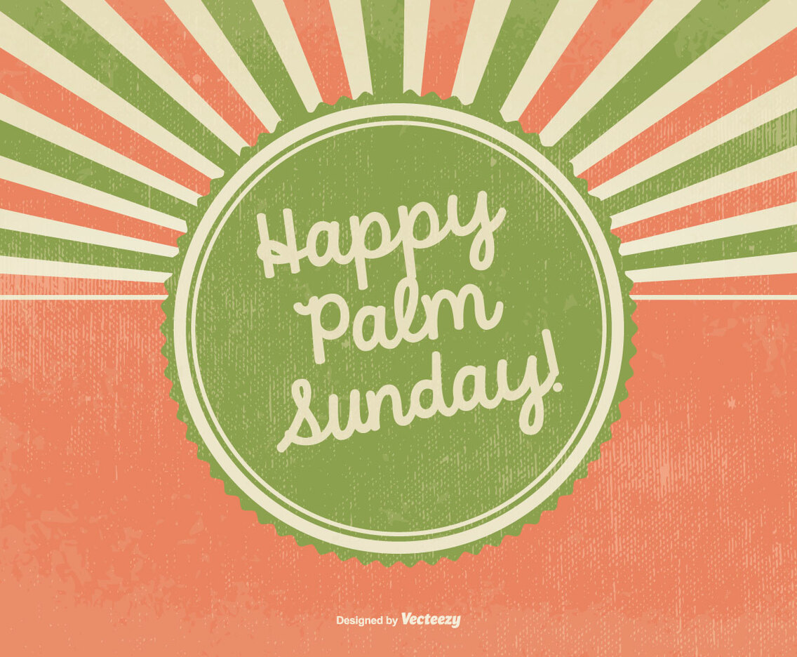Retro Happy Palm Sunday Illustration