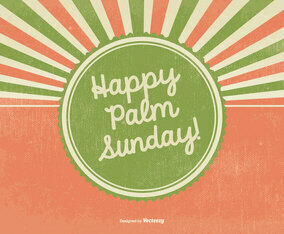 Retro Happy Palm Sunday Illustration