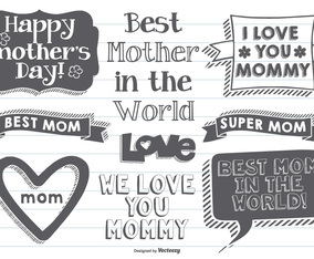 Hand Drawn Mother's Day Labels