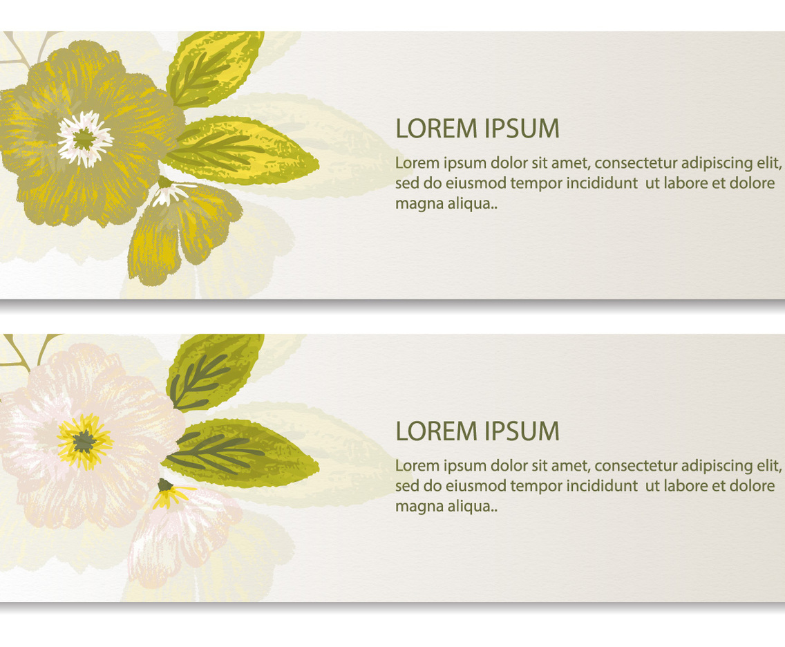 Green Floral Vector Banners