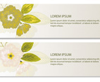 Green Floral Vector Banners