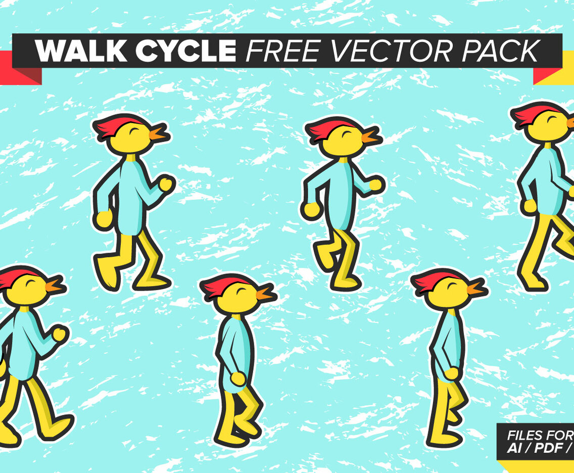 Walk Cycle Free Vector Pack