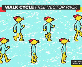 Walk Cycle Free Vector Pack