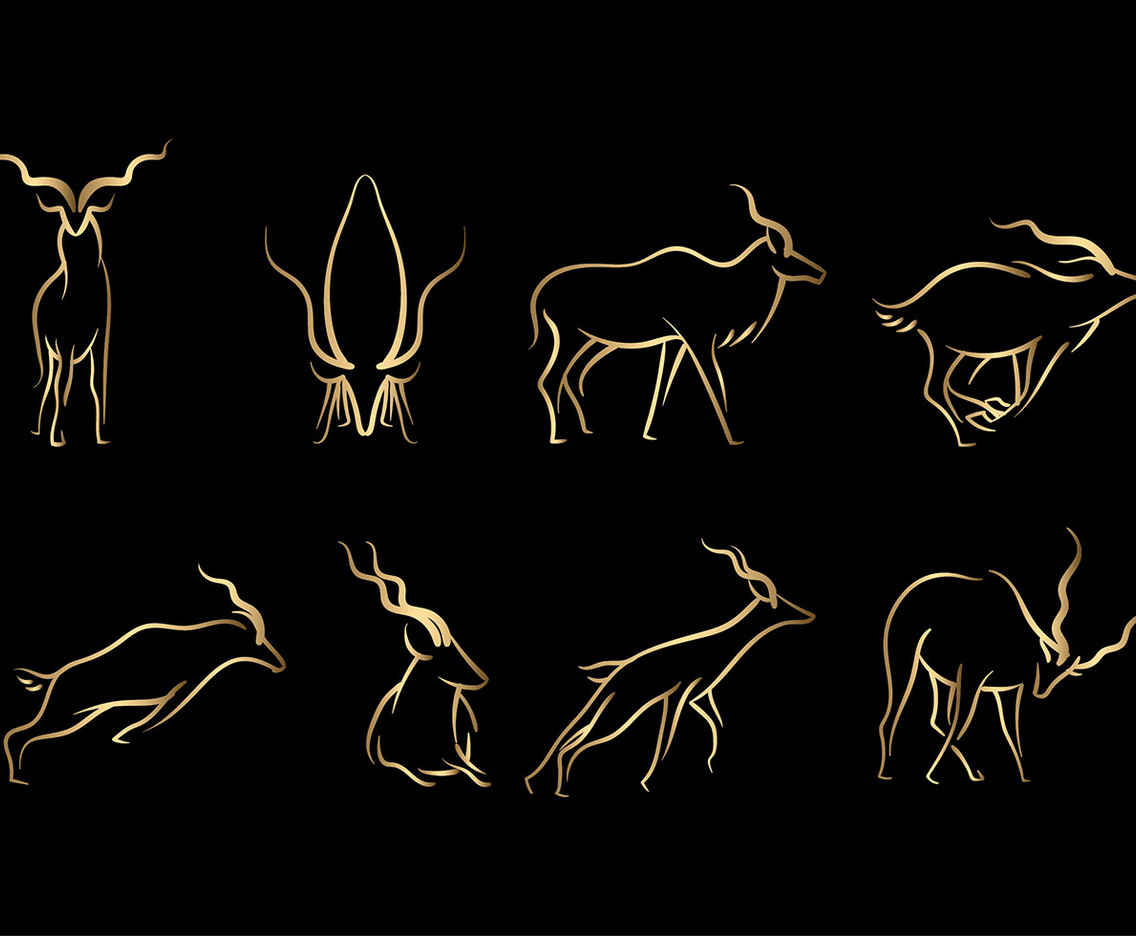 Gold Linear Kudu Vectors