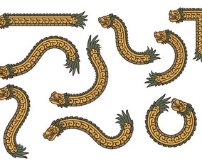 Gold Quetzalcoatl Vectors