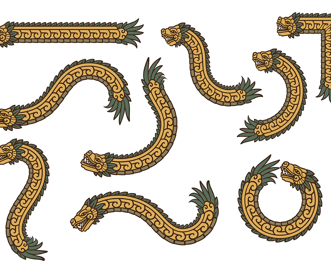 Gold Quetzalcoatl Vectors