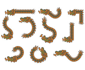 Decorative Quetzalcoatl Vectors