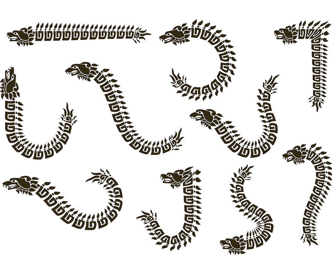 Quetzalcoatl Silhouette Vectors
